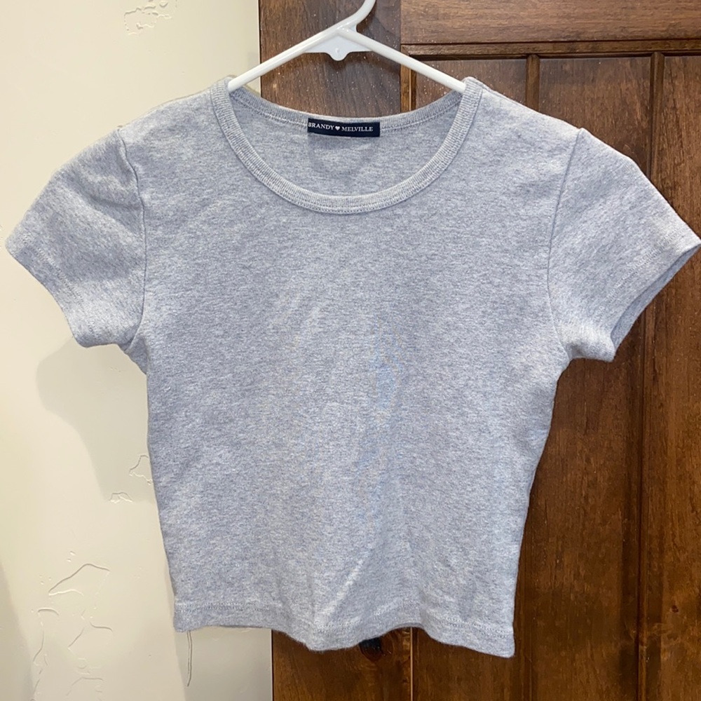 Brandy Melville Gray Cropped Tee